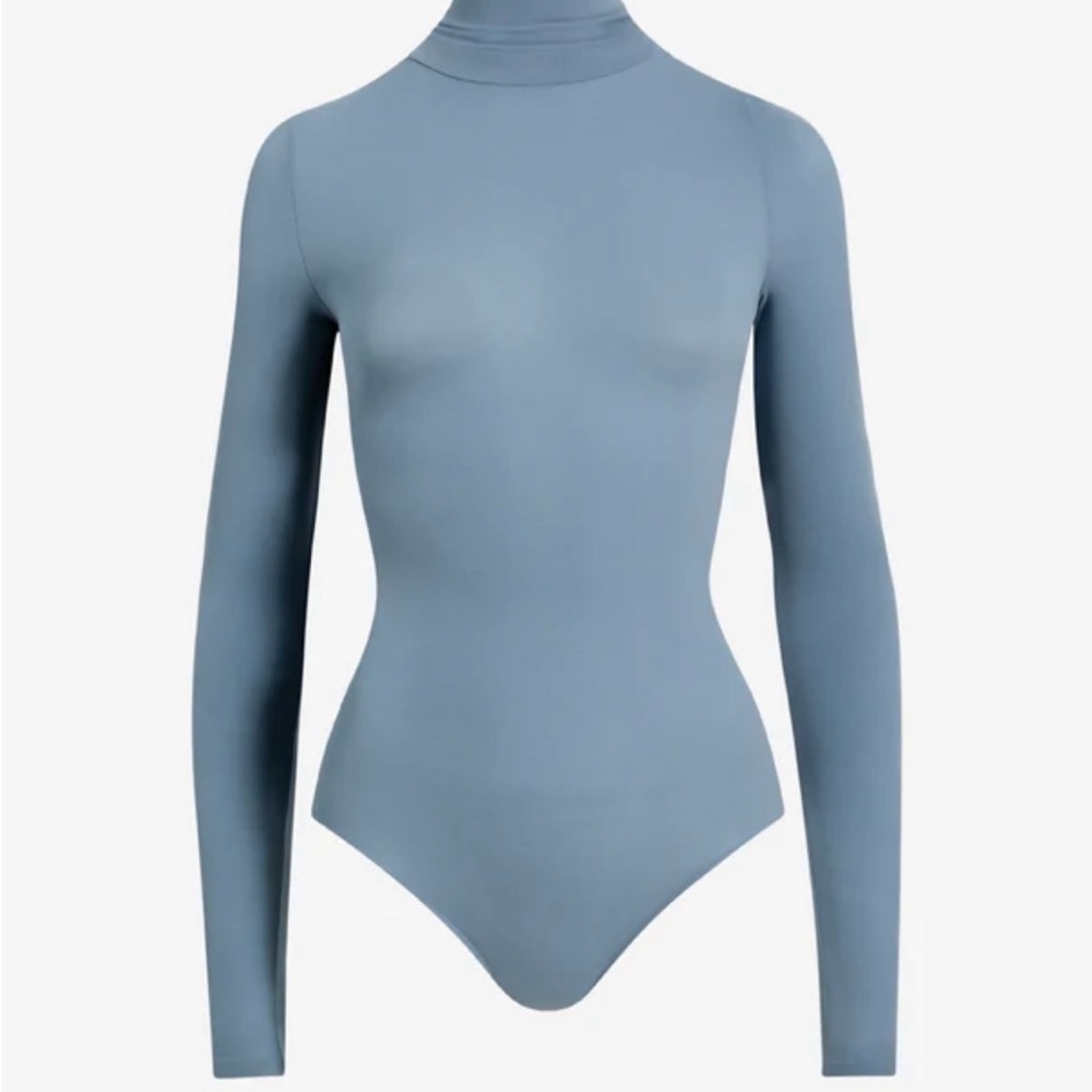 Women's Blue Long Sleeve Bodysuit